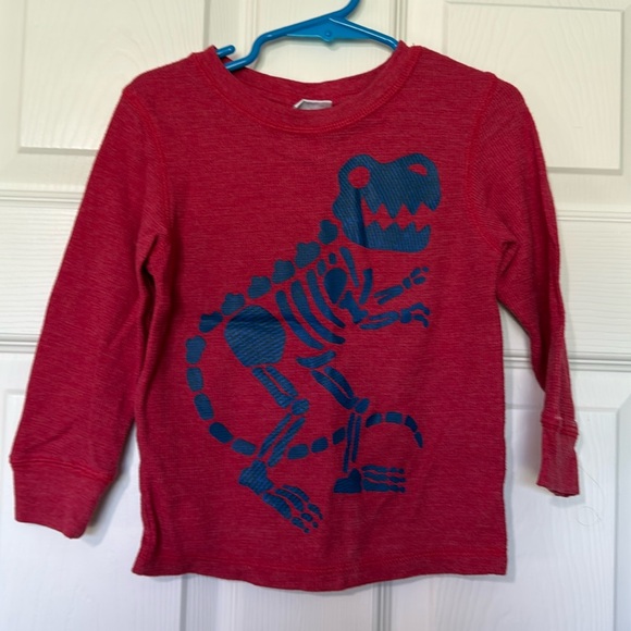 Boys Size 3T Long Sleeve Top red ribbed- EUC - Picture 1 of 3